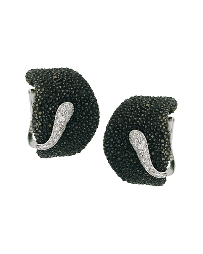 De Grisogono 18k 0.50 Ct. Tw. Diamond Stingray Leather Earrings (authentic )
