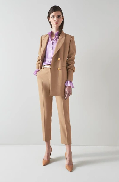 Lk Bennett Mariner Ankle Cigarette Trousers In Camel