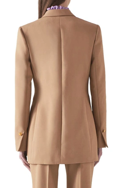 Shop Lk Bennett Mariner Double Breasted Blazer In Camel