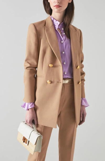 Lk Bennett Mariner Ankle Cigarette Trousers In Camel