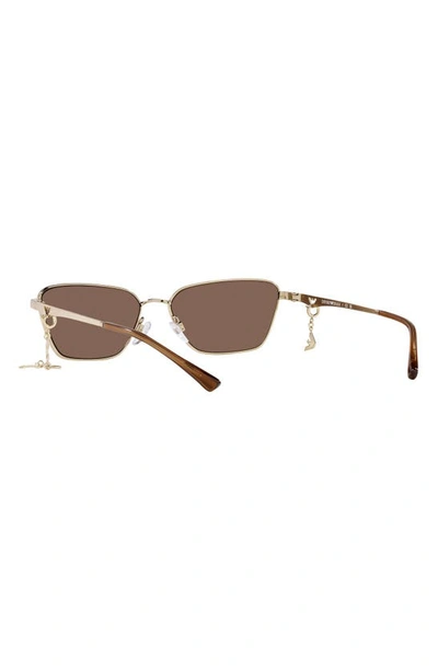 Shop Emporio Armani 56mm Pillow Sunglasses In Gold Amber