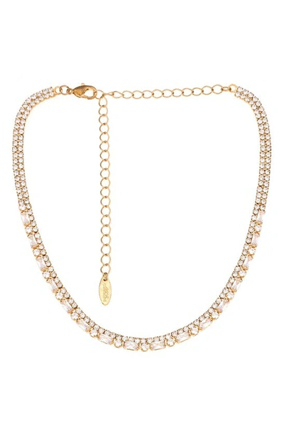 Ettika Mixed Crystal & Cubic Zirconia Tennis Choker In Gold