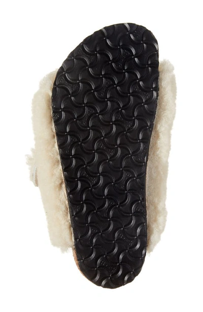Shop Birkenstock Kids' Arizona Genuine Shearling Slide Sandal In Eggnog