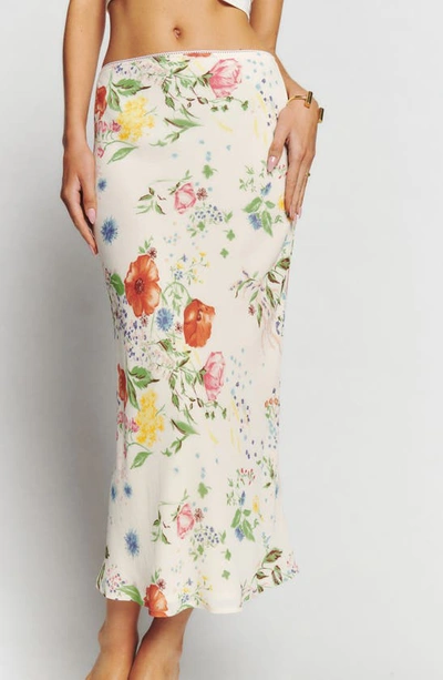 Shop Reformation Layla Floral Midi Skirt In Etude
