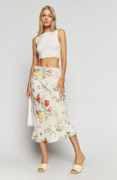 Shop Reformation Layla Floral Midi Skirt In Etude