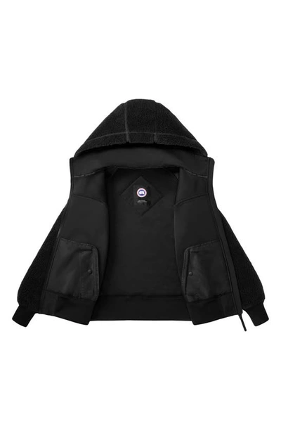 Shop Canada Goose Simcoe Fleece Zip-up Hooded Jacket In Black