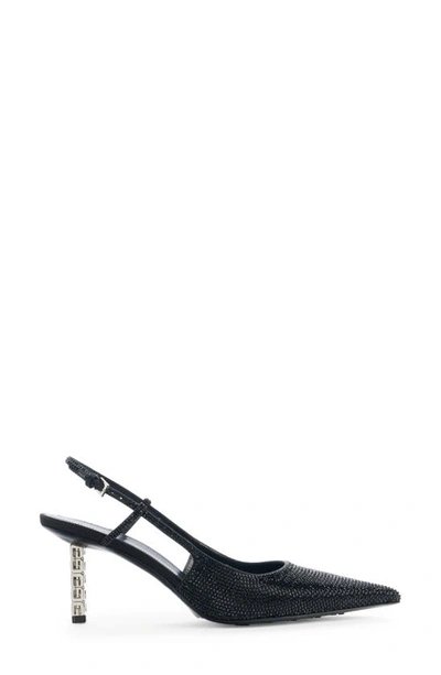 Shop Givenchy Slim G-cube Crystal Embellished Pointed Toe Slingback Pump In Black