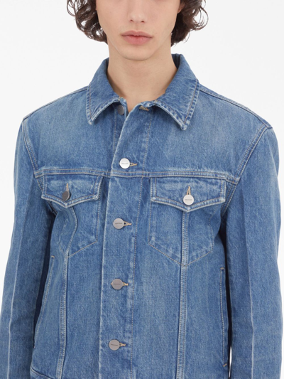 Shop Ferragamo Denim Cotton Jacket In Blue