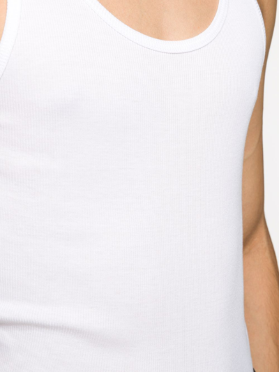 Shop Tom Ford Ribbed Cotton Tank Top In White