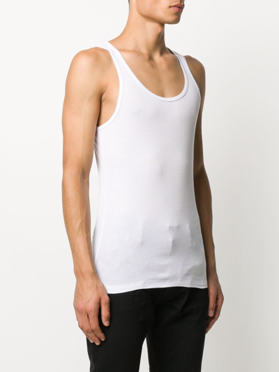 Shop Tom Ford Ribbed Cotton Tank Top In White