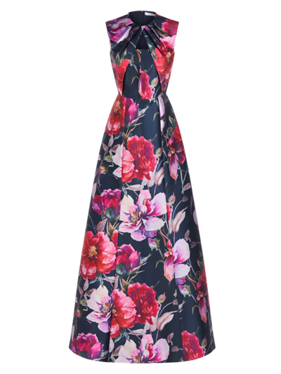 Shop Kay Unger Women's Kiera Camellia Ball Gown In Raspberry Multi