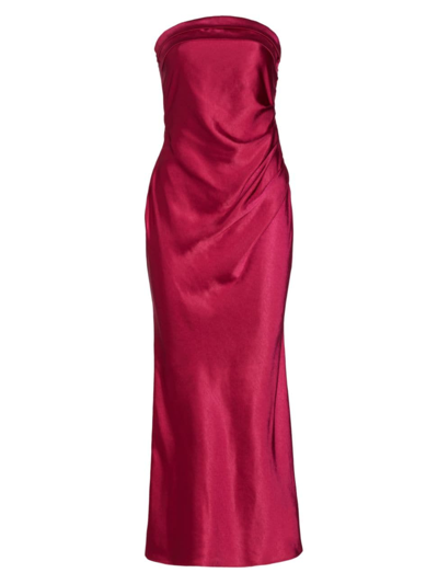 Shop Elliatt Women's Hollywood Draped Satin Midi-dress In Crimson Red