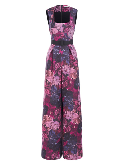 Shop Kay Unger Women's Vivica Floral Jumpsuit In Boysenberry Multi