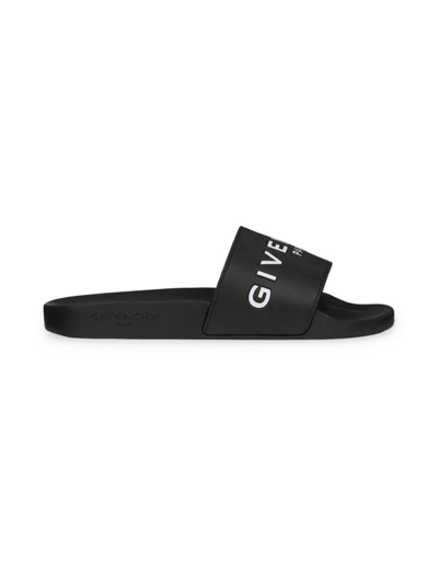 Shop Givenchy Women's Slide Flat Sandals In Rubber In Black