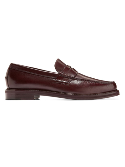 Shop Cole Haan Men's Leather Pinch Penny Loafers In Blood Stone