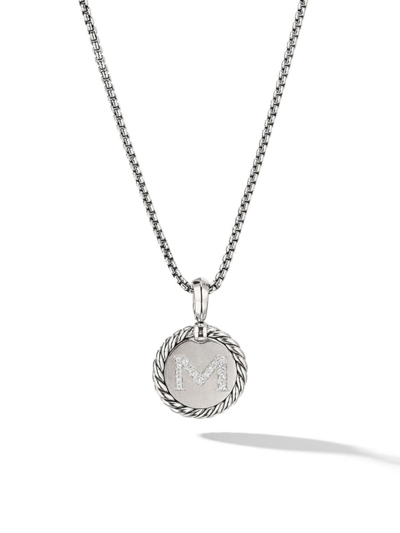 Shop David Yurman Women's Initial Charm Necklace With Pavé Diamonds In Initial M