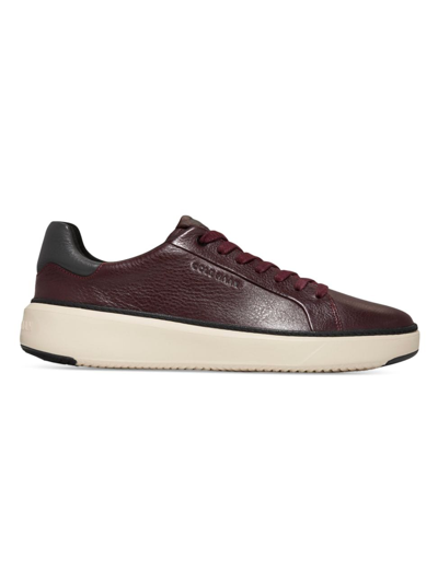Shop Cole Haan Men's Grandpro Topspin Leather Low-top Sneakers In Blood Stone Burnt Ochre