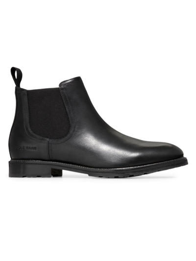 Shop Cole Haan Men's Berkshire Leather Chelsea Boots In Black