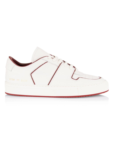 Shop Common Projects Women's Decades Leather Low-top Sneakers In White Red