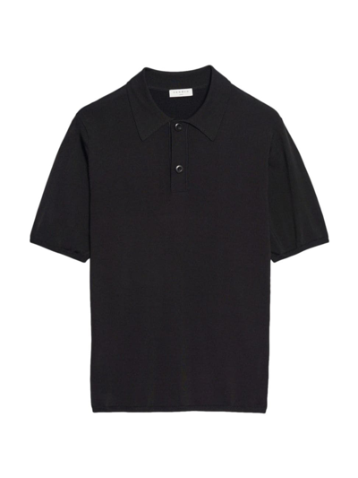 Shop Sandro Men's Short-sleeve Knitted Polo Shirt In Black