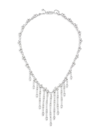 Shop Adriana Orsini Women's Versailles Sterling Silver & Cubic Zirconia Fringe Necklace