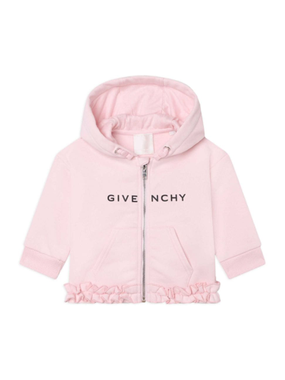 Shop Givenchy Baby Girl's & Little Girl's Logo Hooded Cardigan In Marshmallow