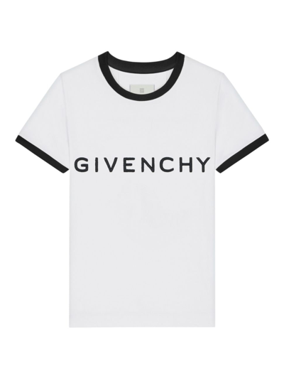 Shop Givenchy Women's Archetype Slim Fit T-shirt In White Black