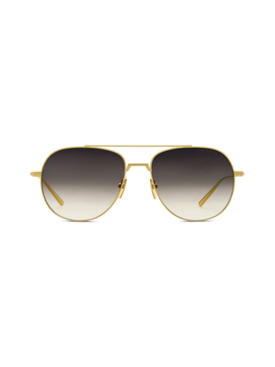 Shop Dita Eyewear Men's Artoa 79 56mm Aviator Sunglasses In Matte Yellow Gold