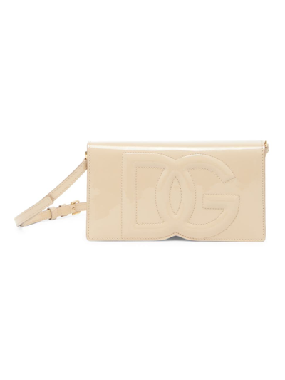 Shop Dolce & Gabbana Women's Mini Dg Leather Flap Bag In Sand