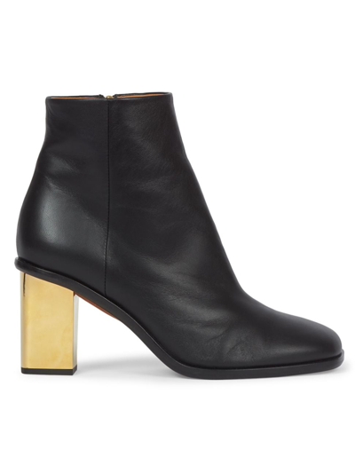 Shop Chloé Women's Rebecca 65mm Leather Ankle Booties In Black