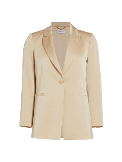 Marella Women's Cecil Satin Single-breasted Blazer In Natural