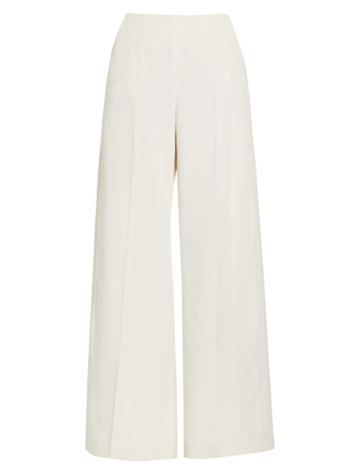 Shop Marella Women's  Art.365 Solista Wide-leg Crepe Trousers In Wool White