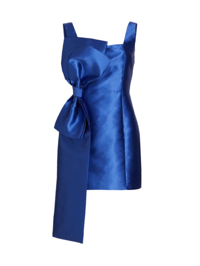 Shop Elliatt Women's Corsage Satin Bow Minidress In Navy