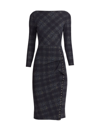 Shop Chiara Boni La Petite Robe Women's Adlia Plaid Body-con Midi-dress In Winter Boucle
