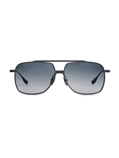 Shop Dita Eyewear Men's Alkamx 61mm Aviator Sunglasses In Black Iron Matte Black