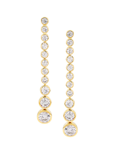 Shop Adriana Orsini Women's Basel 18k-gold-plated & Cubic Zirconia Linear Drop Earrings
