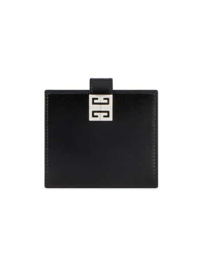 Shop Givenchy Women's 4g Wallet In Box Leather In Black