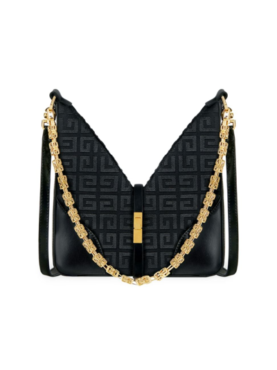 Shop Givenchy Women's Mini Cut Out Bag In 4g Embroidered Canvas With Chain In Black
