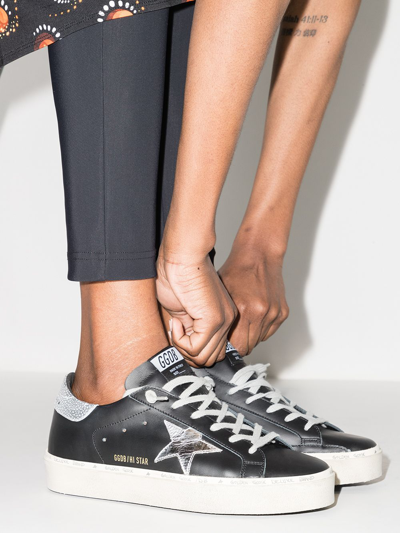 Shop Golden Goose Hi Star Leather Sneakers In Black