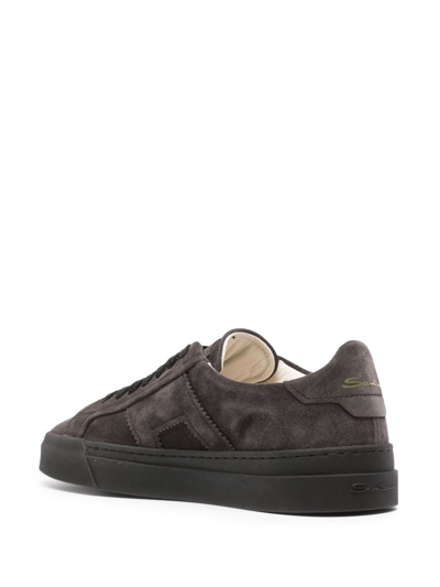 Shop Santoni Panelled Suede Sneakers In Grey