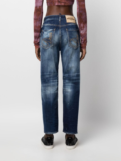 Dsquared2 Distressed-effect Tapered Jeans In Blue