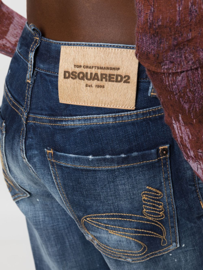 Dsquared2 Distressed-effect Tapered Jeans In Blue