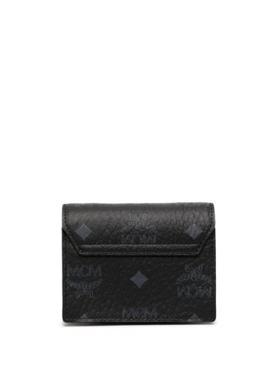 Shop Mcm Mini Tracy Leather Cardholder In Black