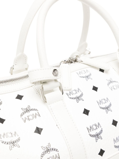 Shop Mcm Medium Ottomar Monogram-pattern Holdall In White