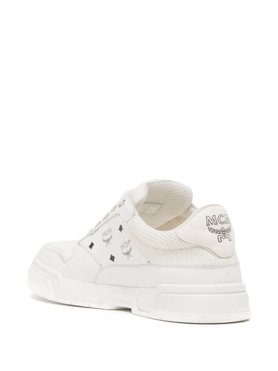 Shop Mcm Skyward Monogram-print Sneakers In White