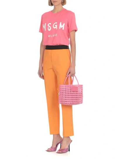 Shop Msgm Trousers In Melone