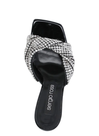 Shop Sergio Rossi With Heel In Nero+palladio/crystal