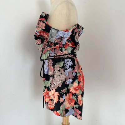 Pre-owned Alice Mccall Floral Printed Off-shoulder Playsuit