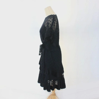 Pre-owned Zimmermann Black Polka Dot Belted Sheer Dress