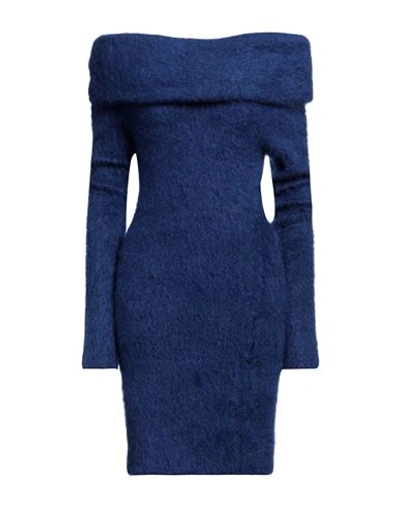 Isabel Marant Woman Midi Dress Blue Size 8 Mohair Wool, Polyamide, Viscose, Polyester, Elastane In Blue